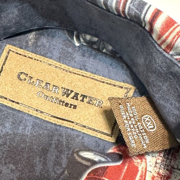 Clearwater Outfitters Shirt Mens 2XL Muscle Cars USA Challenger Malibu GTO Flags - Picture 5 of 8